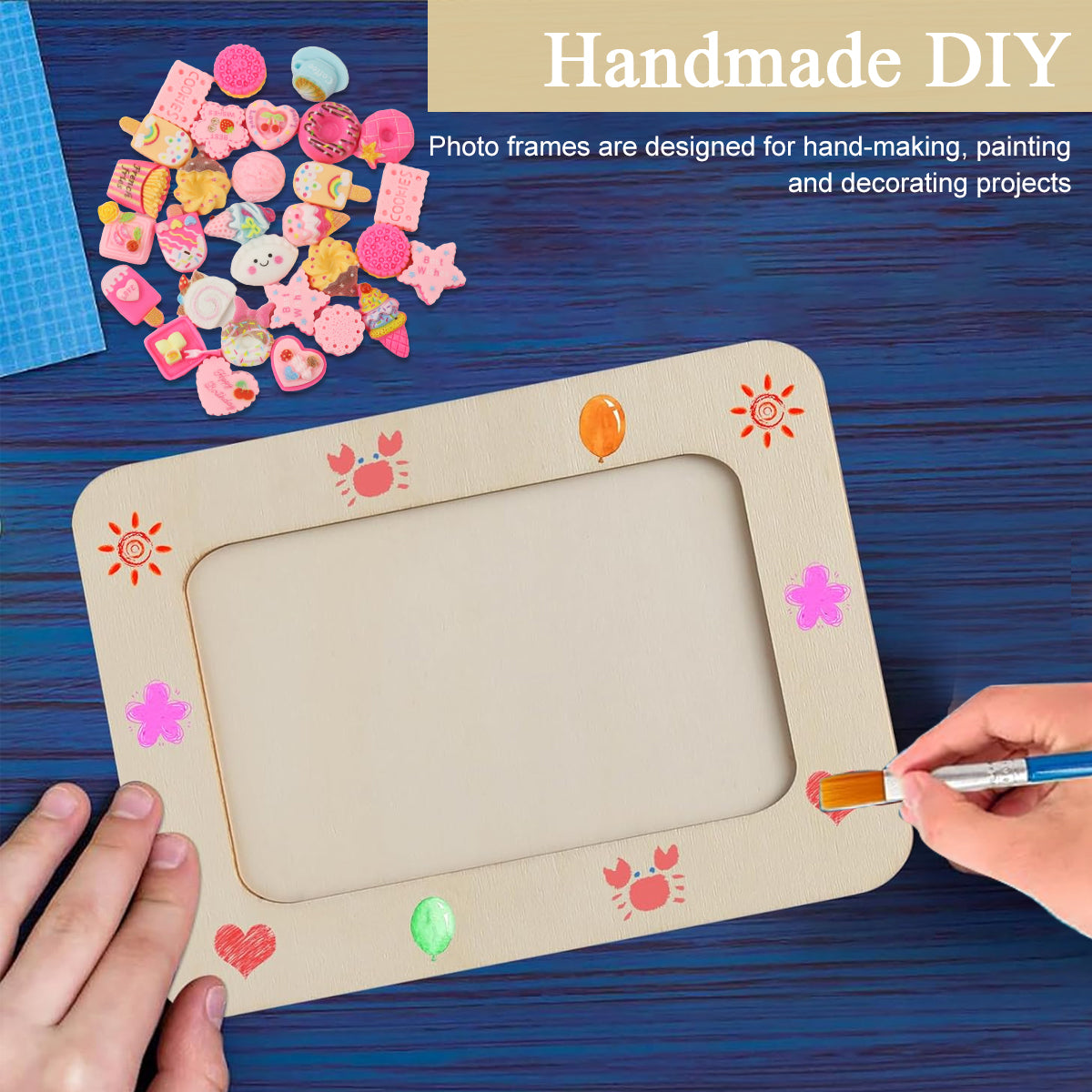 HASTHIP 6Pcs Wooden Photo Frame 7.5 HASTHIP 6Pcs Wooden Photo Frame 7.5